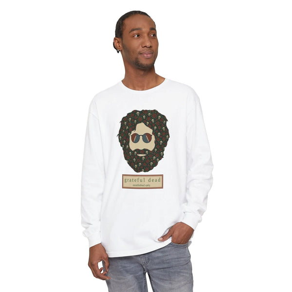Grateful Dead - Skulls & Roses Jerry Vineyard Collection Garment-Dyed Long Sleeve - StealieShop